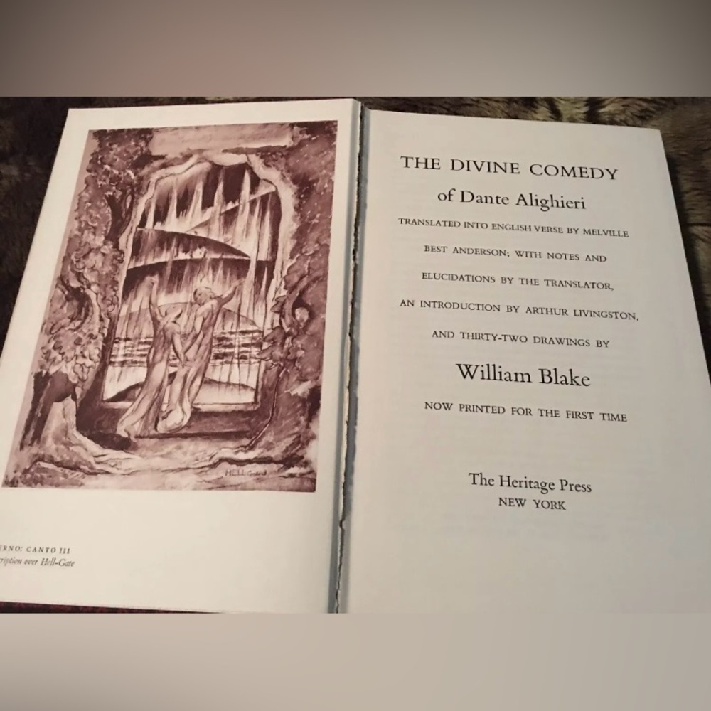 The Divine Comedy 1944 Edition William Blake Hardcover Book Vintage Books Read